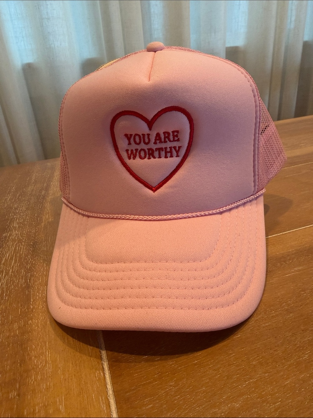 Pink "You Are Worthy" Trucker Hat